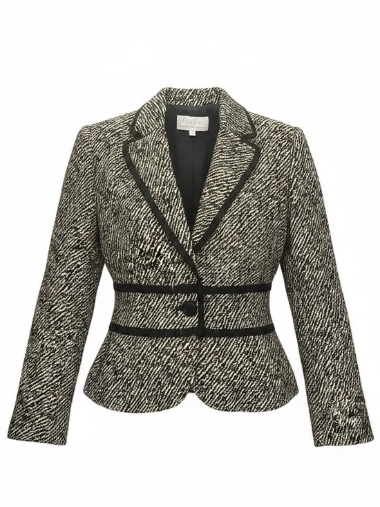 Ingenuity Jackets & Blazers - Ingenuity Canada Textured Black Ivory Blazer Size 12 Tailored Jacket